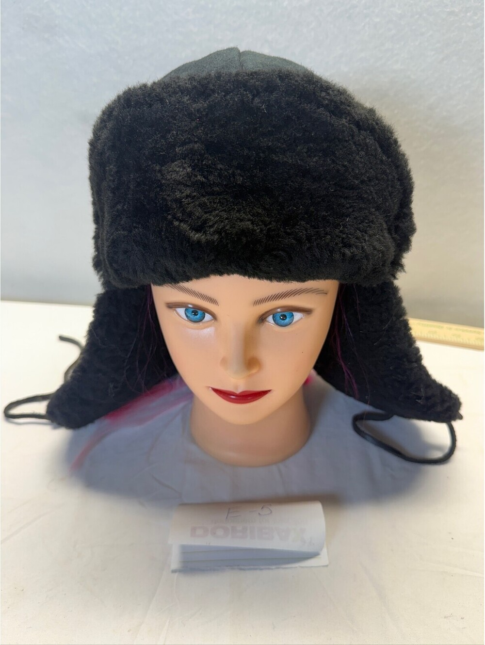 Vintage Style Black Faux Fur Ushanka Trapper Hat Winter Ear Flap Cap E-5